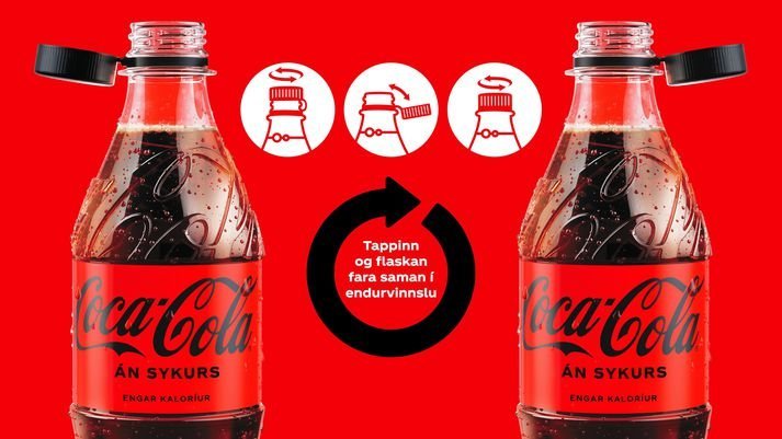 Plastflöskur með áföstum skrúftöppum