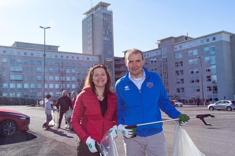 Eilza Reid, forsetafrú og Guðni Th. Jóhannesson, forseti Íslands, létu ekki sitt eftir liggja.